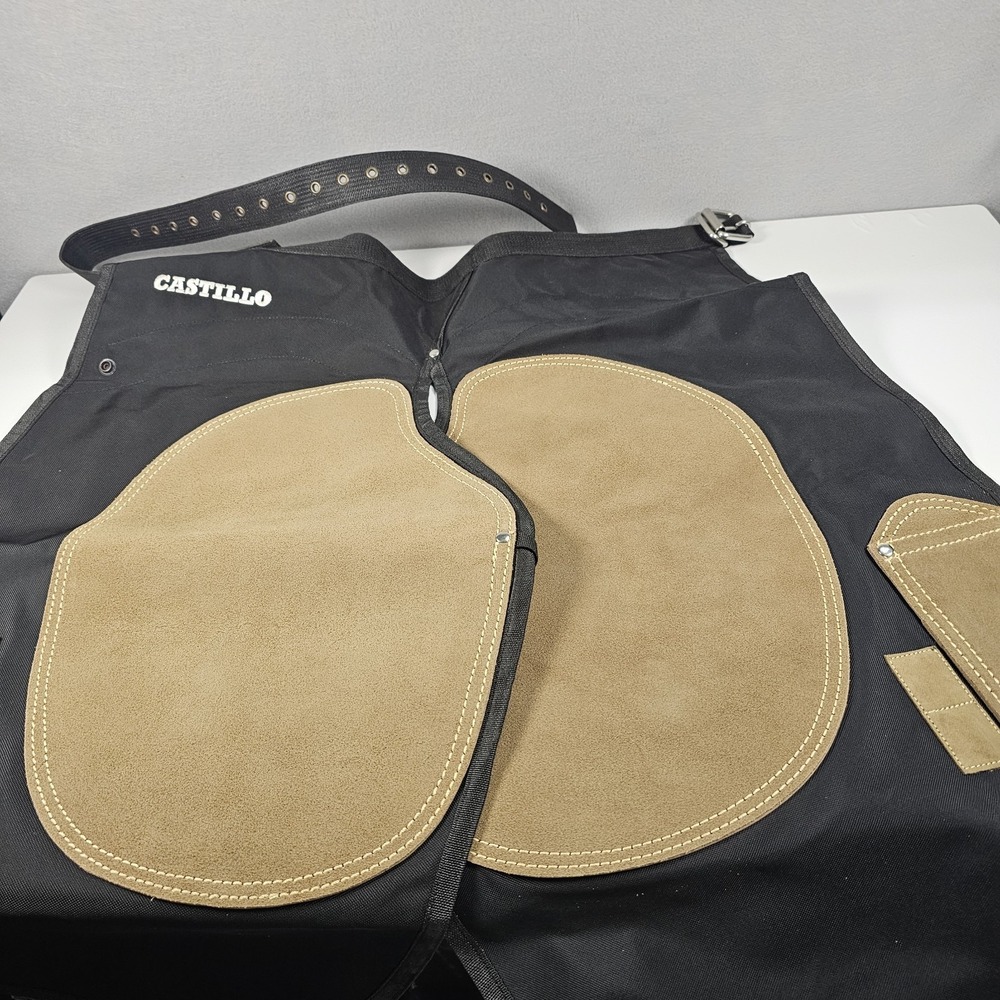 Castillo Farrier Apron Horseshoeing Chaps Leather Pads Tool Pockets Black